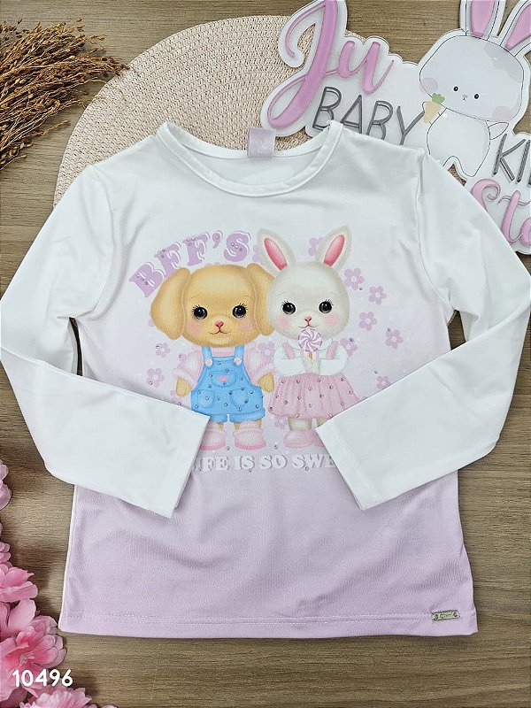 Blusa Térmica Coelhinhos Natural Cinti