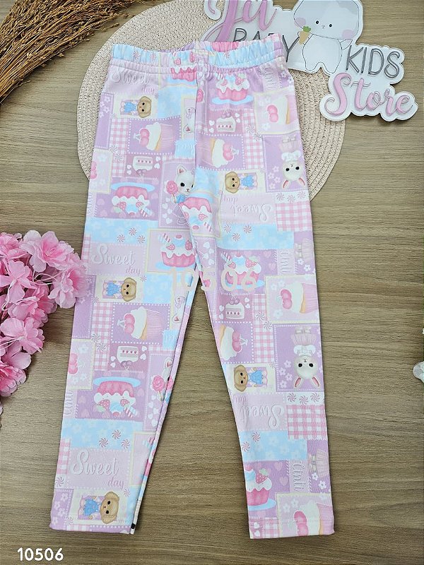 Legging Suplex Térmica Coelhinhos Lilás Cinti