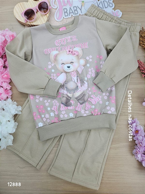 Conjunto Blusão e Calça Moletom Peluciado Cinti