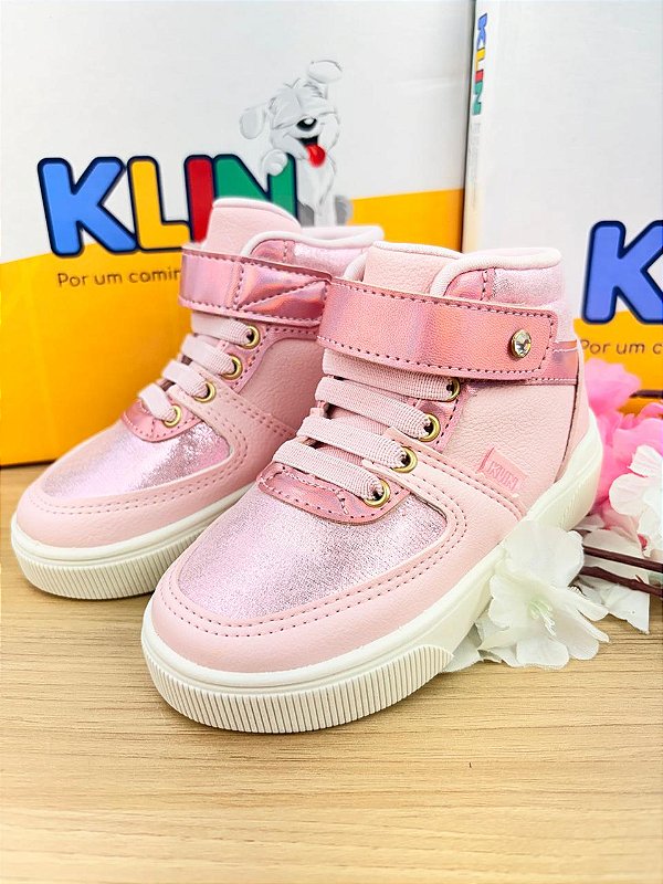 Tênis Sky Rosa Metalizado Klin