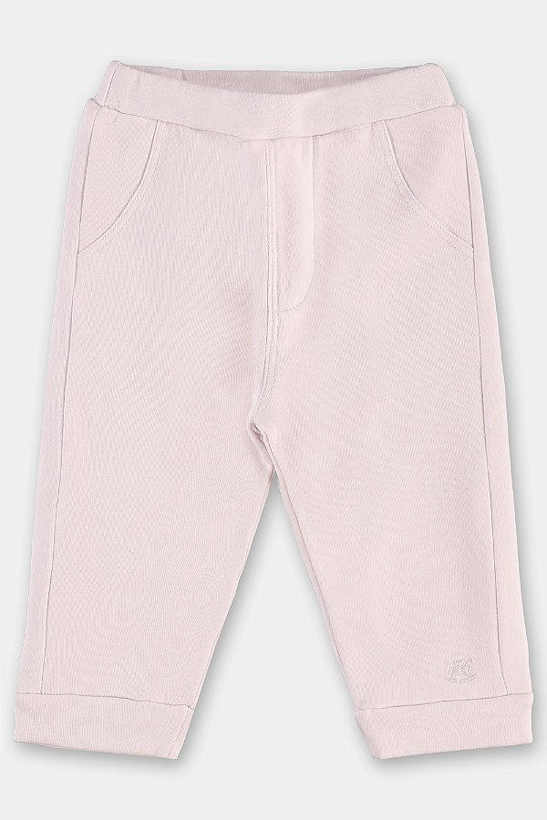 Calça em molecotton e malha soft rosa Bebe Up baby