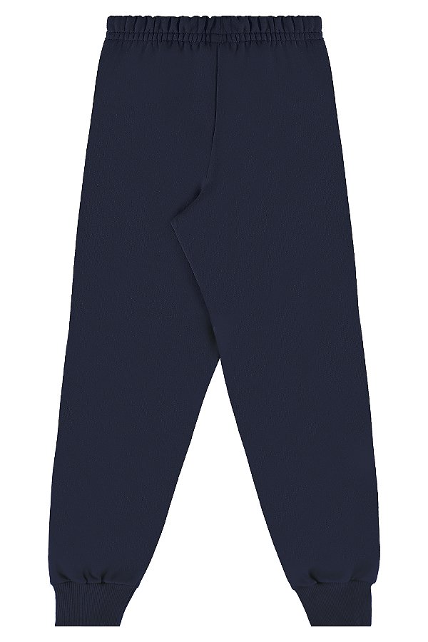 Calça em moletom sem felpa Azul Escuro flúor Bee Loop