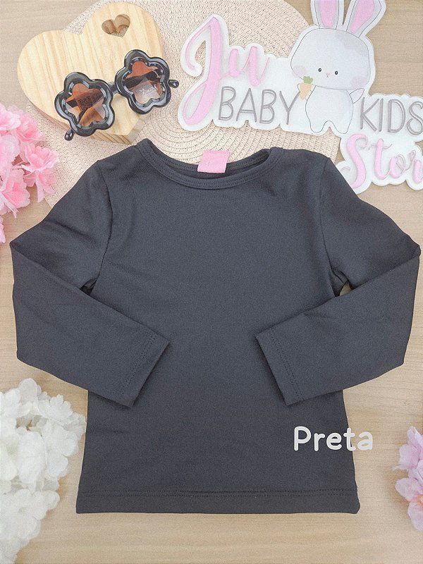 Blusa manga longa preto Cinti