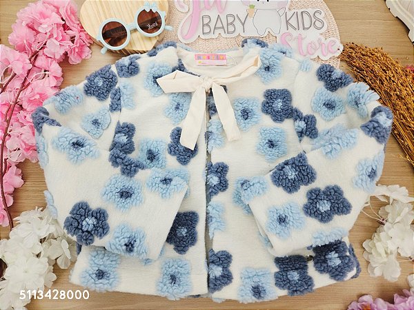 Casaco inverno 2026 000 off white com azul Mon Sucré