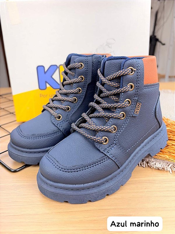 Bota London Mini 365 Marinho/Caramelo Klin