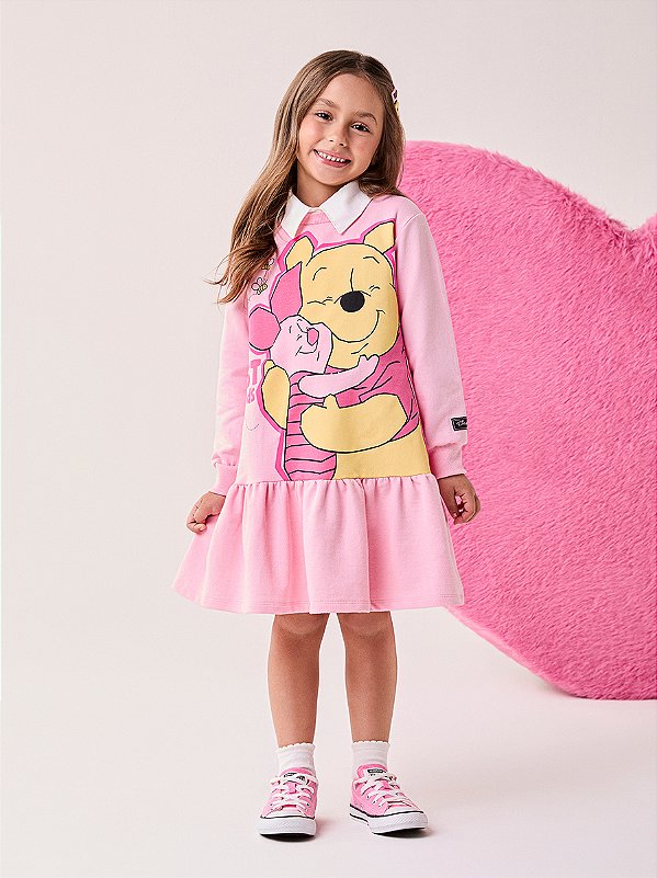Vestido Moleton Pooh 10 Rosa Blossom Bimbi