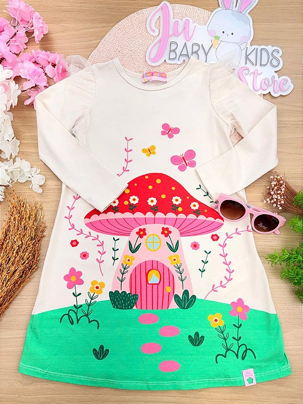 Vestido Inverno Cogumelo Mon Sucré