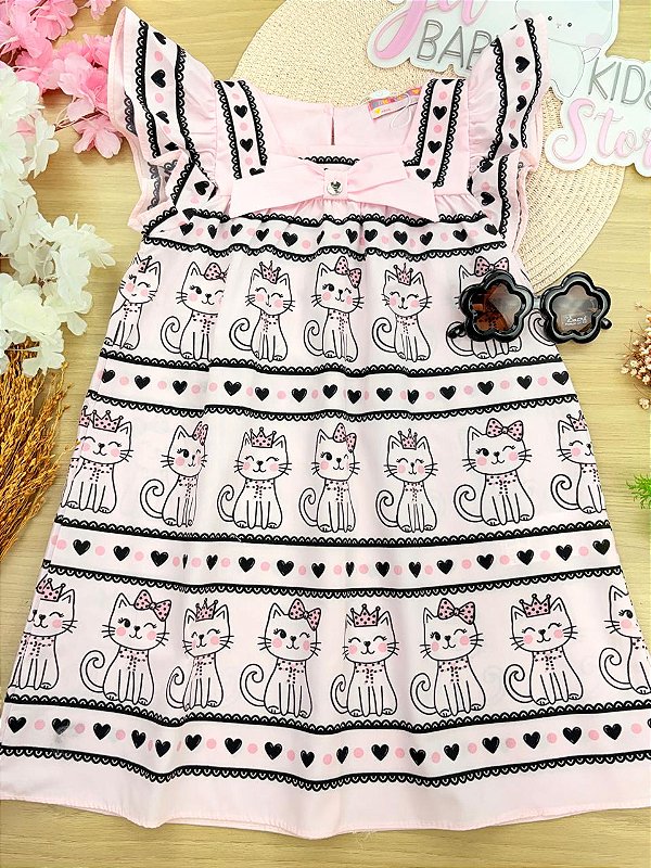 Vestido Gatinhos Inverno Mon Sucré