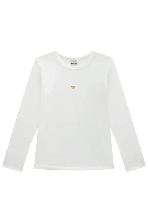 Blusa em Termoskin Peluciado Off White Infanti Infantil Menina