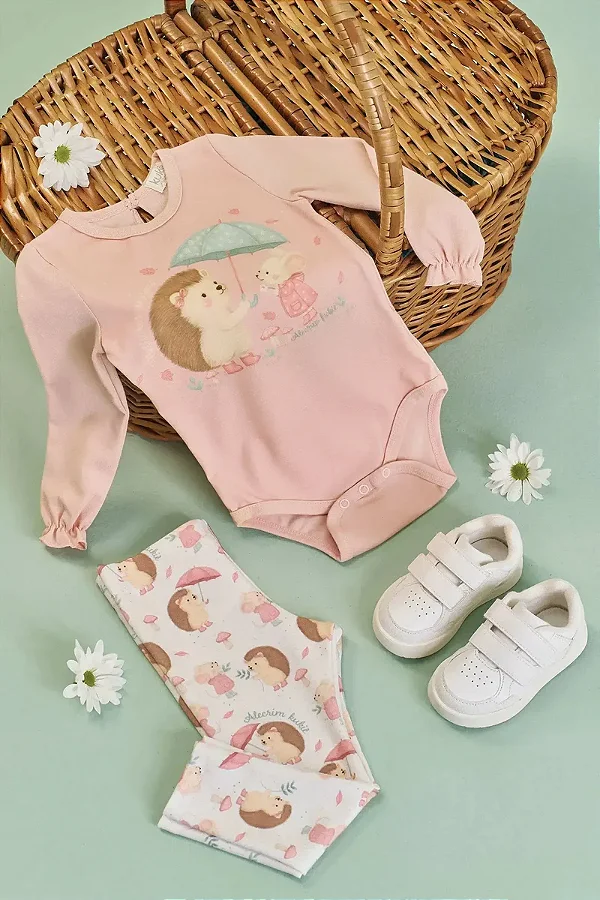 Calça Legging em Molecotton Kukiê Bebê Menina