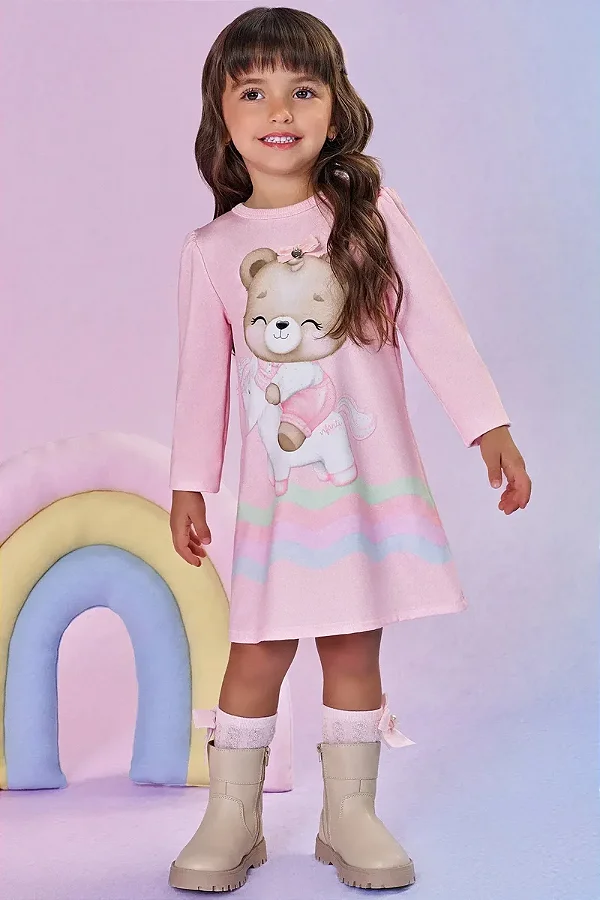 Vestido em Termoskin Peluciado Infanti Bebê Menina