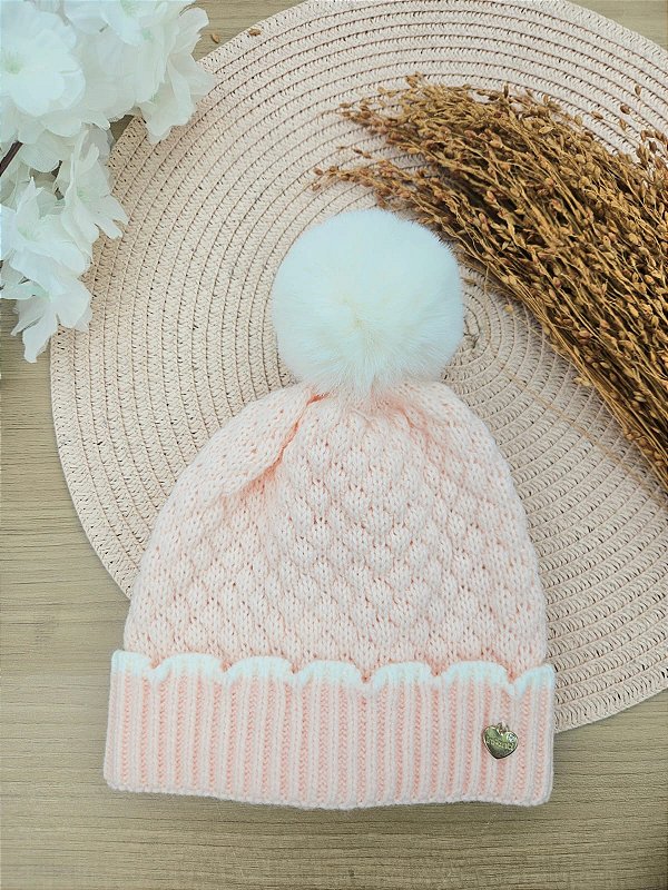 Gorro em Tricot Bebê Infanti Bebê Menina - M - 1 a 3 anos