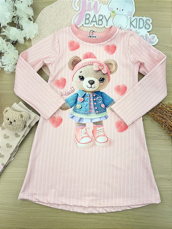 Vestido em Termoskin Peluciado Infanti Infantil Menina