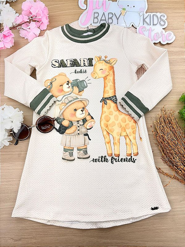 Vestido em Molecotton Kukiê Infantil Menina