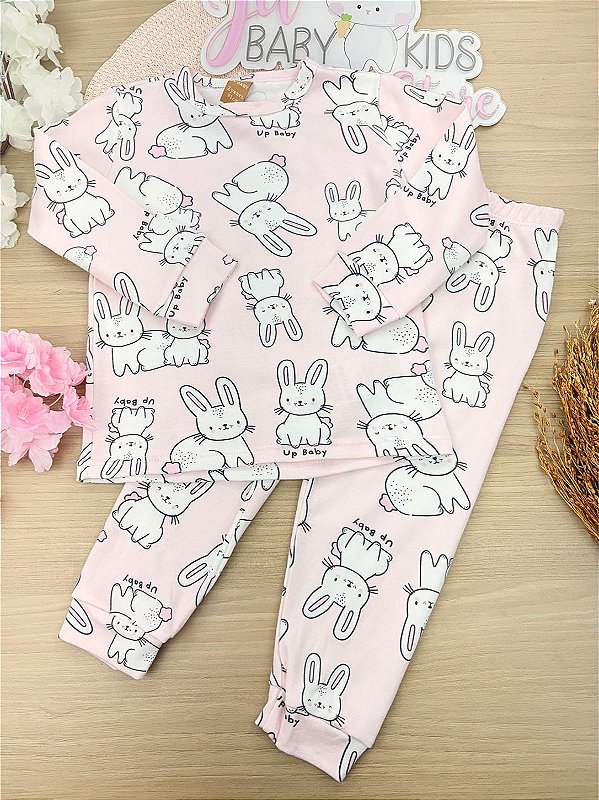 Pijama Blusa e Calça em Suedine Coelhinha Up Baby
