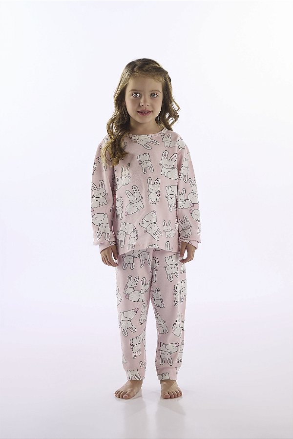 Pijama Blusa e Calça em Suedine Coelhinha Up Baby