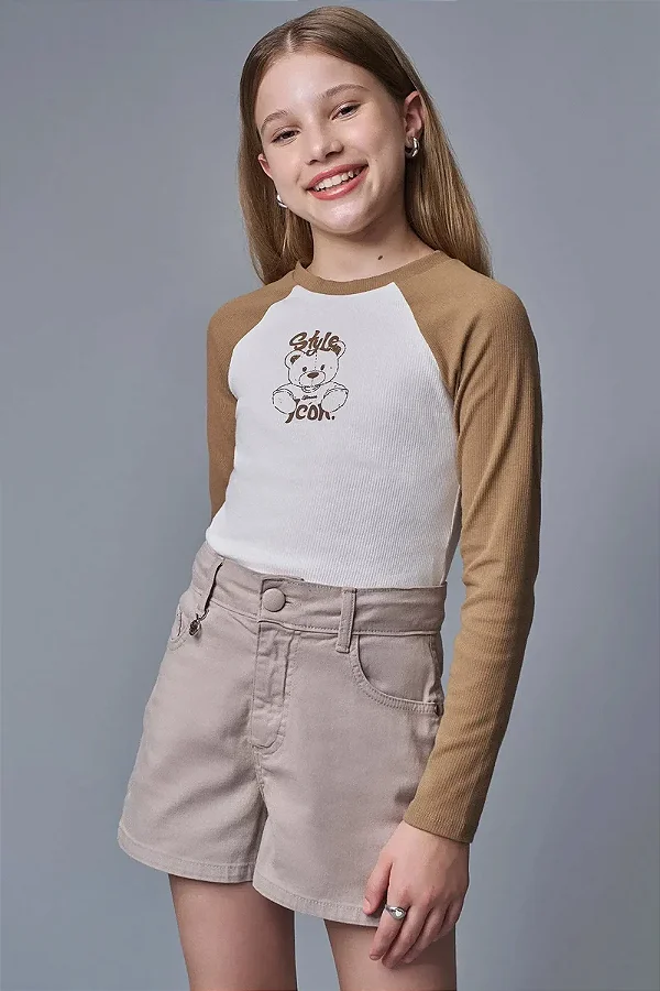 Blusa em Canelado Liz Lilimoon Teen Menina