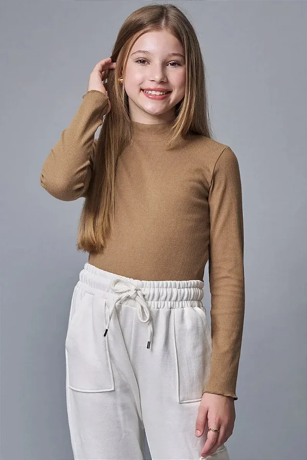 Blusa Boxy em Canelado Liz Lilimoon Teen Menina