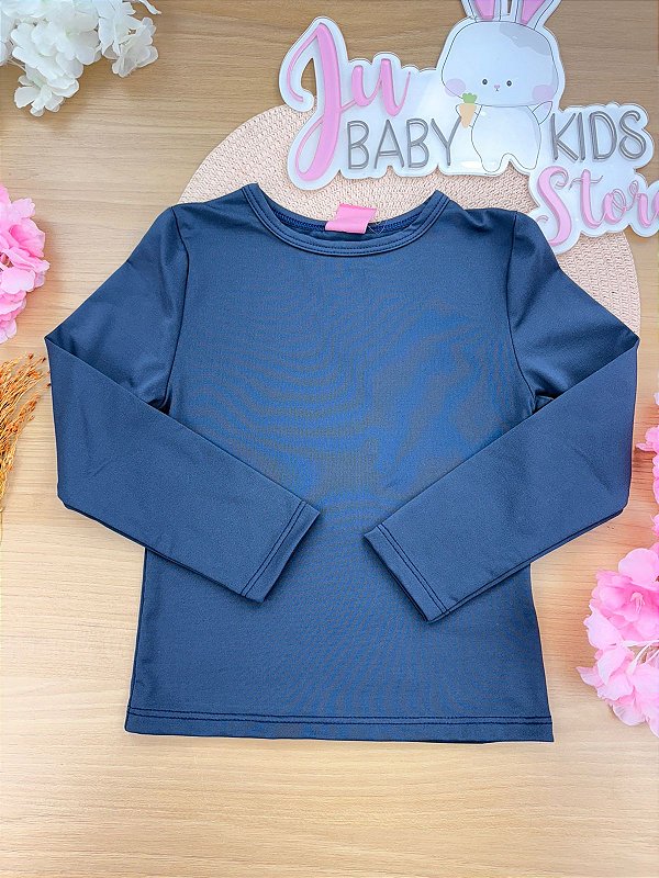 Blusa Manga Longa Infantil Térmica Azul Marinho Cinti