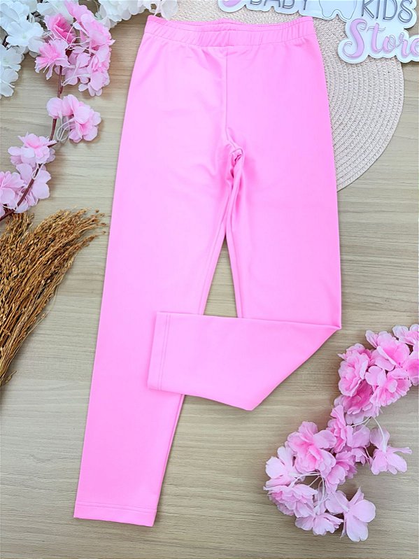 Legging Infantil Menina em Malha Térmica Rosa Cinti