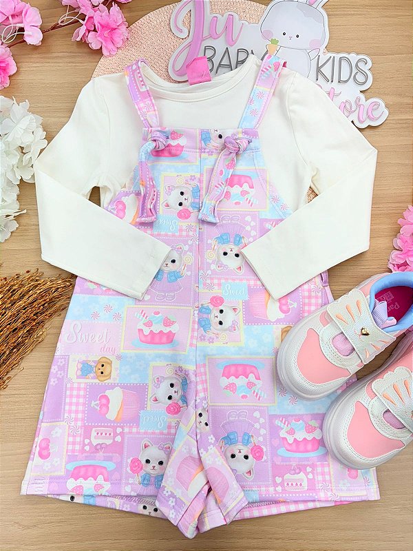 Conjunto Menina Coelha Patchwork Mundo Cinti