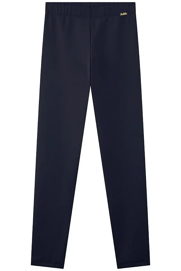 Calça Legging em Cotton Grosso Azul Marinho Kukiê Infantil Menina