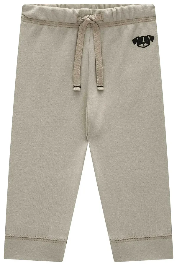 Calça em Suedine Bege LucBoo Bebê Menino