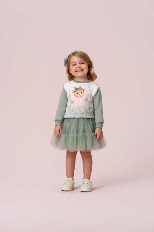 Conjunto Blusão e Saia Ursinho Petit Cherie