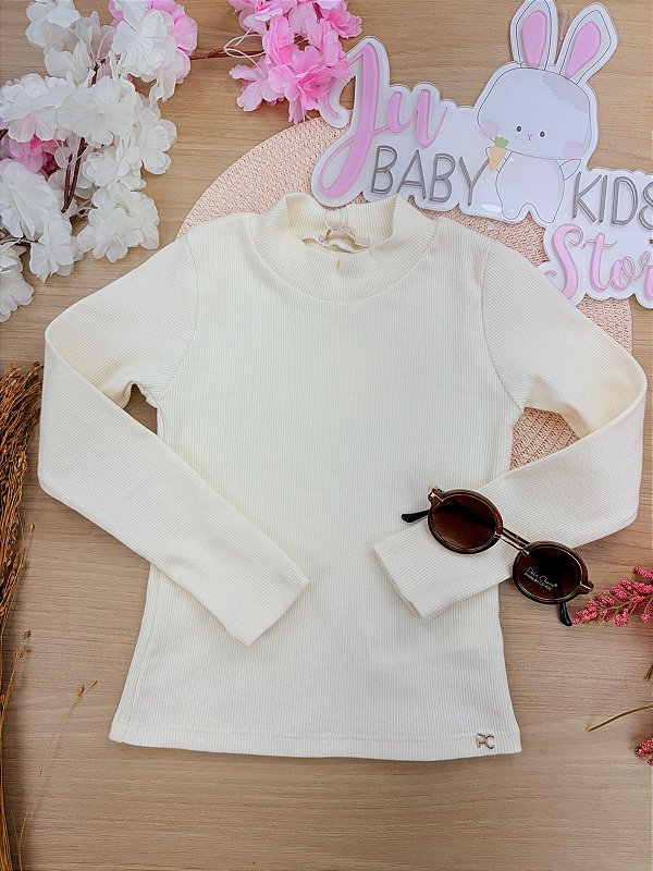 Blusa Canelada Creme Petit Cherie