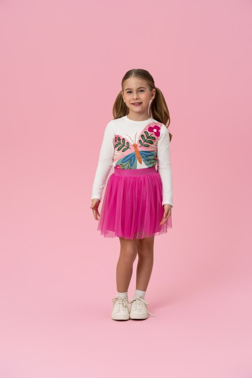 Conjunto Blusa Borboleta e Saia Tule Mon Sucré