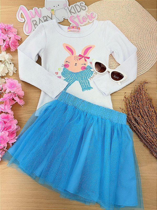 Conjunto Blusa e Saia Coelhinha Mon Sucré