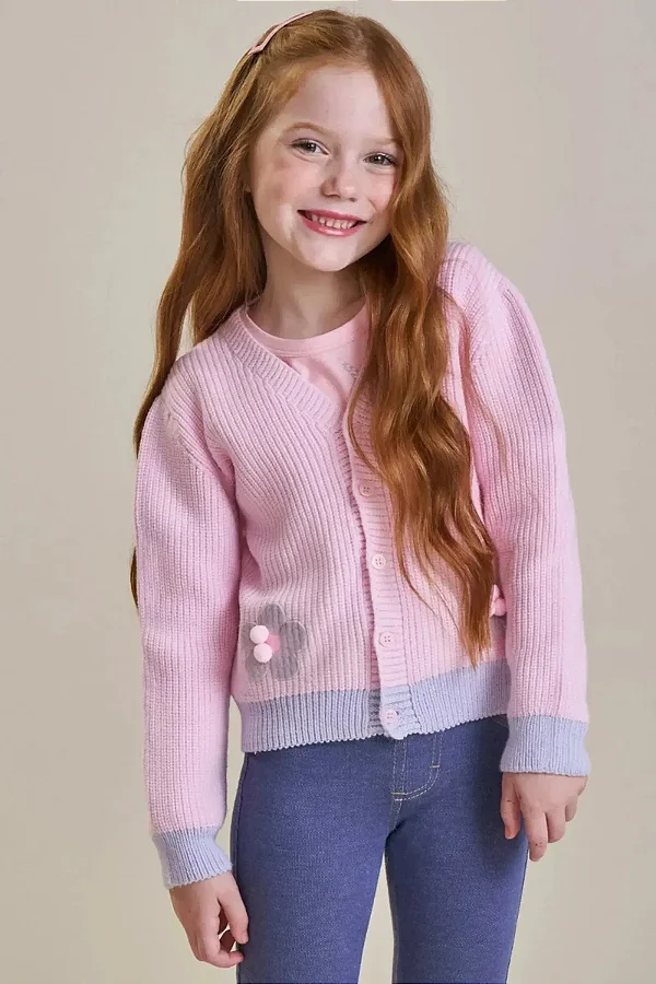 Cardigã em Tricot Prime Infanti Infantil Menina