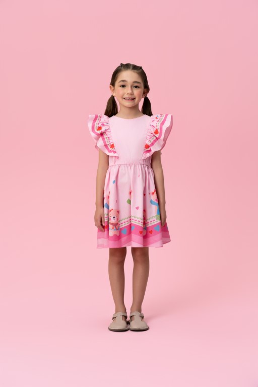 Vestido Rosa Ursinhos 344 Mon Sucré