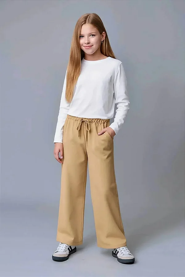 Calça Wide Leg em Moletom com Pelúcia Lilimoon Teen Menina