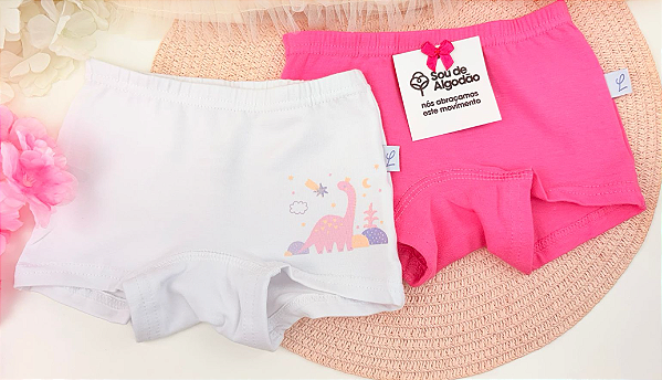 Kit c/ 2 Calcinhas Boxer Cotton Luna