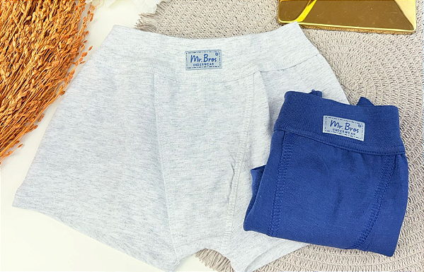 Kit c/ 2 Cuecas Boxer Menino Infantil em Cotton Light 95% Algodão