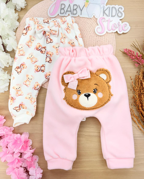 Kit Calça/Culote 2 Peças em Microsoft Fleece Upi Uli Bebê