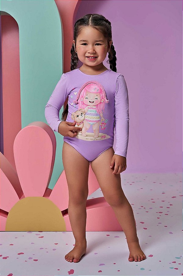 Maiô em Malha UV Dry com Proteção UV 50+ Infanti