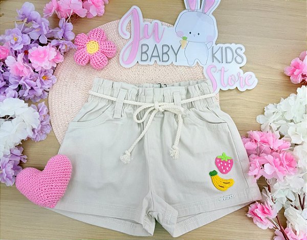 Shorts em Sarja com Elastano Infanti