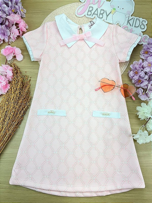 Vestido em Fly Tech Rosa Infanti