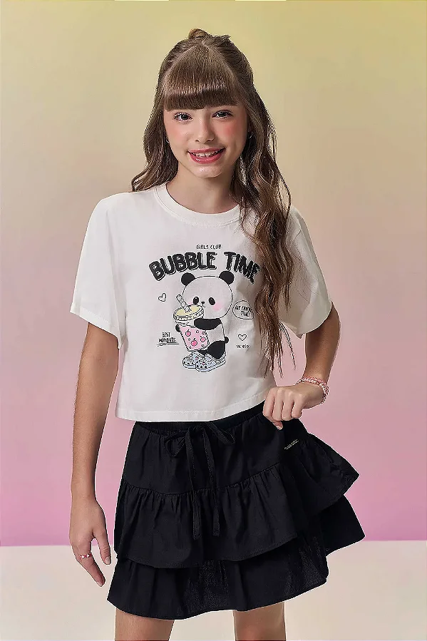 Blusa em Meia Malha Off White Vic Vicky