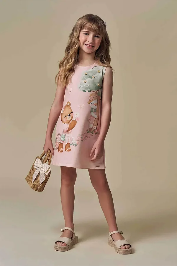 Vestido em Molecotton Infanti Infantil Menina