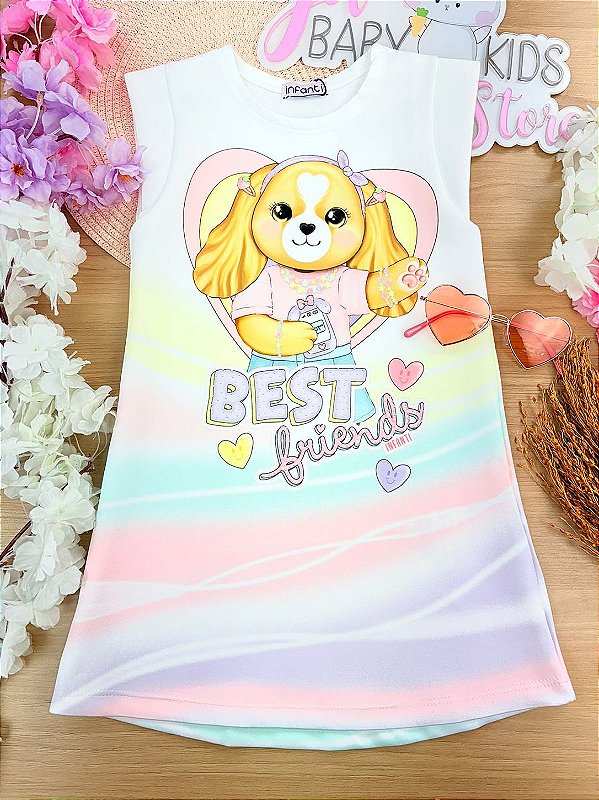 Vestido em Fly Tech Infanti Infantil Menina