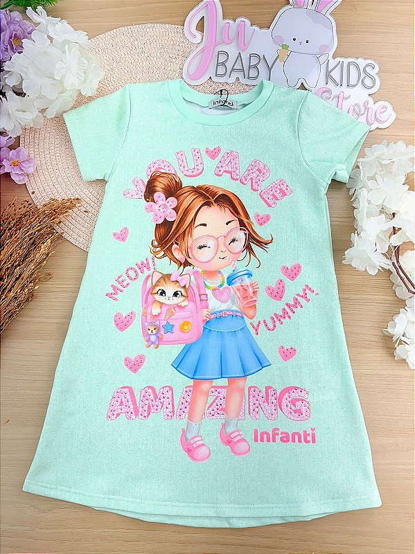 Vestido em Molecotton Infanti Infantil Menina