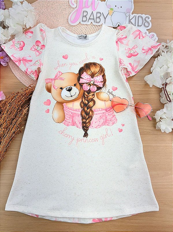Vestido em Molecotton Infanti Infantil Menina