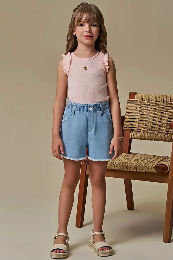 Shorts em Jeans com Elastano Infanti Infantil Menina
