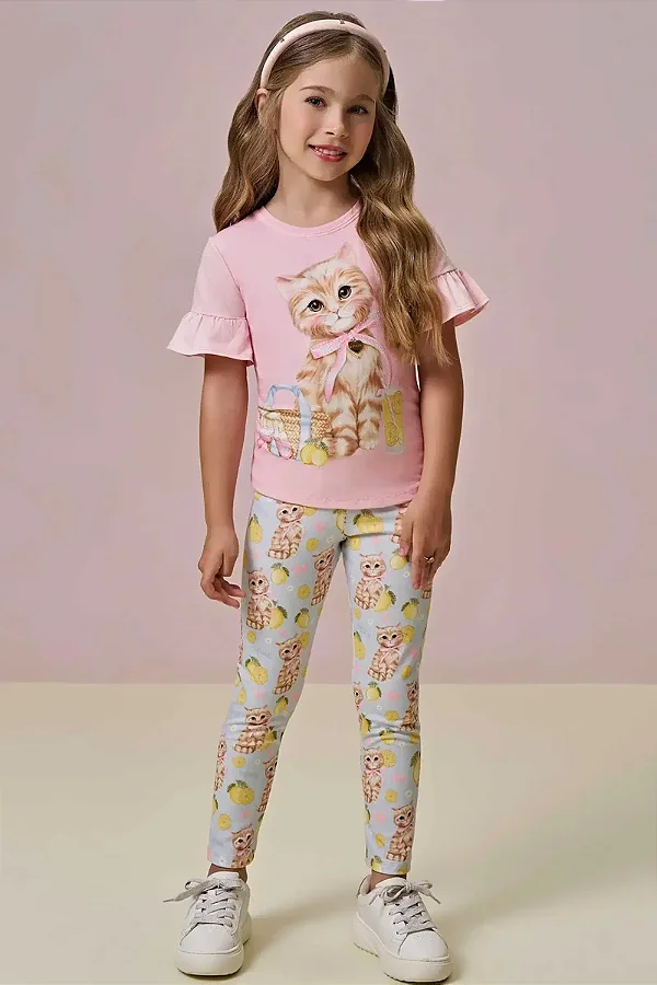 Calça Legging em Malha Power Infanti Infantil Menina