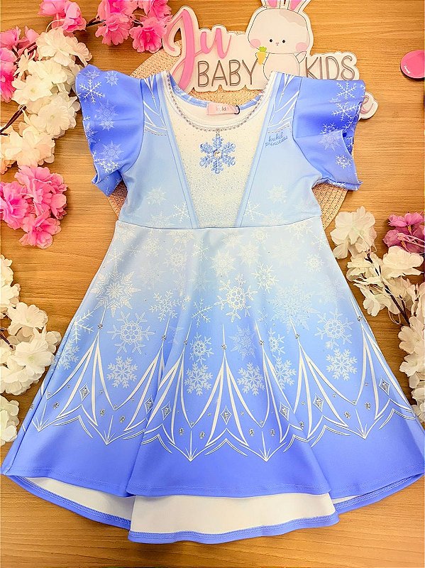 Vestido em Fly Tech Kukiê Infantil Menina