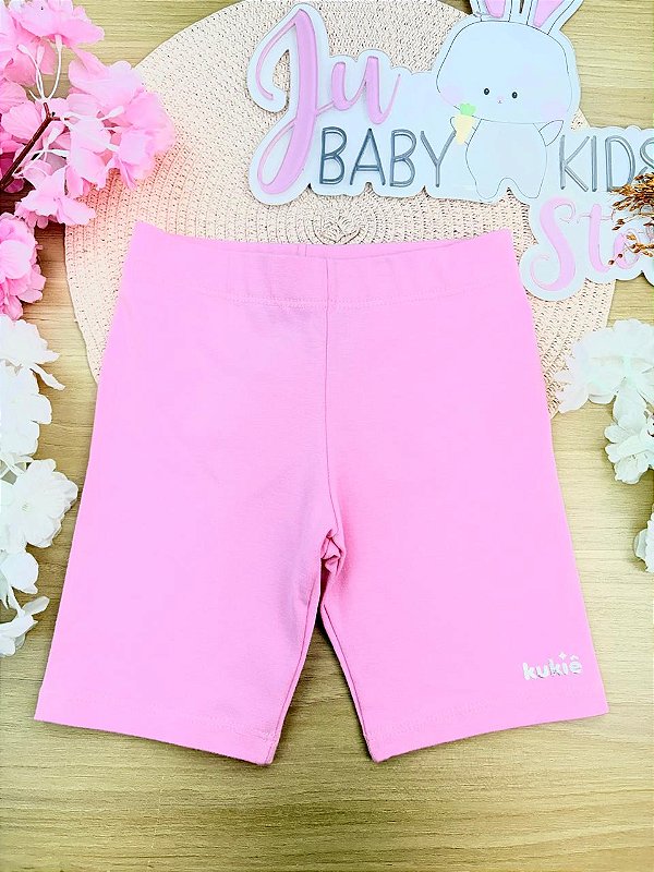 Bermuda Biker em Cotton Rosa Kukiê