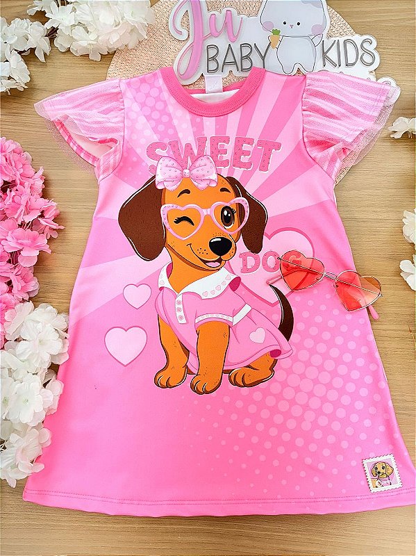 Vestido Cachorrinho Salsicha Cinti Infantil Menina